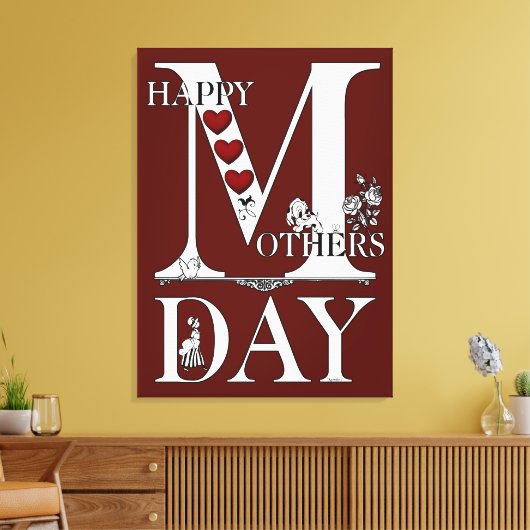 Happy Mthers Day Wrapped Canvas Leinwanddruck (Insitu (Wohnzimmer))