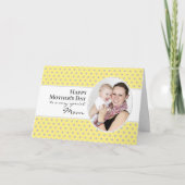 Happy Mthers Day Yellow Grey Polka Dot Foto Karte (Vorderseite)