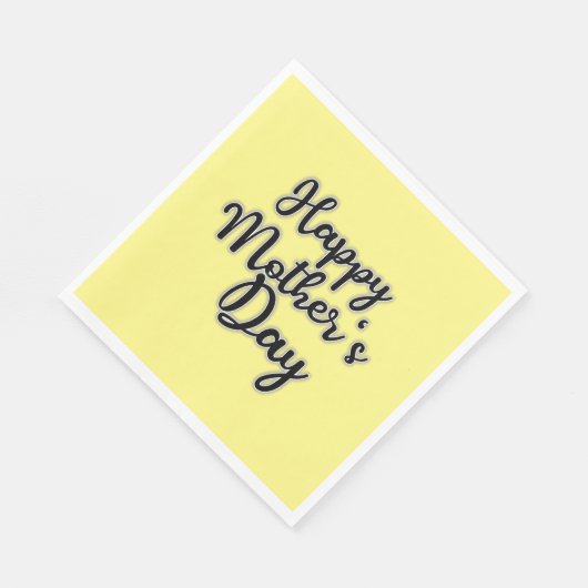 Happy Mthers Day Yellow Napkin Serviette (Ecke)