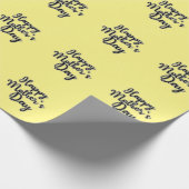 Happy Mthers Day Yellow Wrapping Paper Geschenkpapier (Ecke)