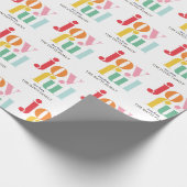 Happy Multicolor "Joyful" Personalisierter Urlaub Geschenkpapier (Ecke)