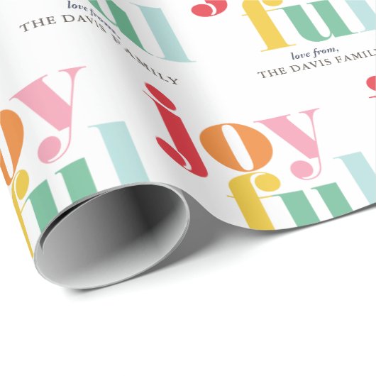 Happy Multicolor "Joyful" Personalisierter Urlaub Geschenkpapier (Rolleneckpunkt)