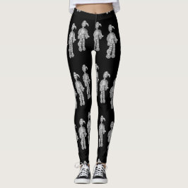 Happy Mumien auf schwarz Leggings