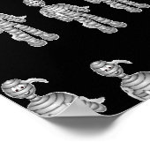 Happy Mumien auf schwarz Poster (Ecke)