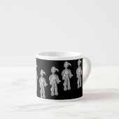 Happy Mumies auf schwarz Espressotasse (Vorderseite Rechts)