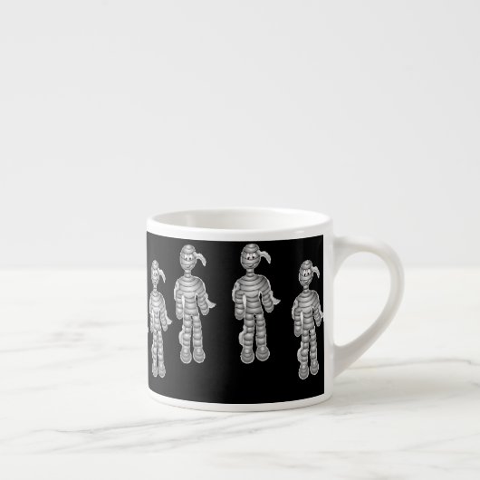 Happy Mumies auf schwarz Espressotasse (Rechts)