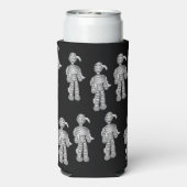 Happy Mummies Muster auf schwarz Selters Dosenkühler (Seltzer Rückseite)