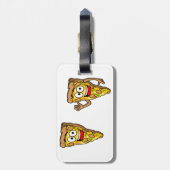 Happy Mushroom Pizza Slices Gepäckanhänger (Rückseite vertikal)