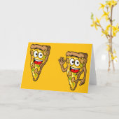 Happy Mushroom Pizza Slices Karte (Gelbe Blume)