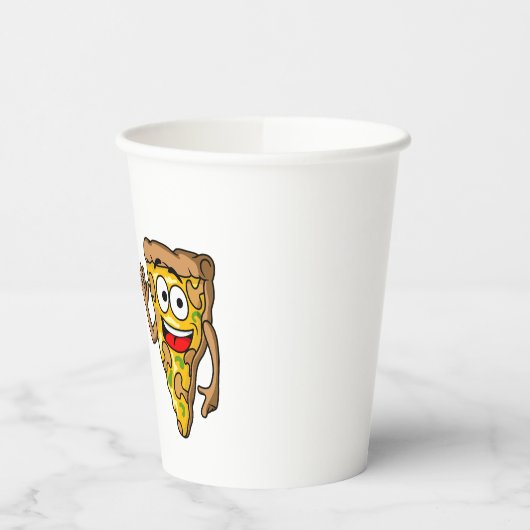 Happy Mushroom Pizza Slices Pappbecher (Links)