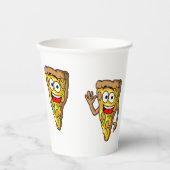 Happy Mushroom Pizza Slices Pappbecher (Vorderseite)