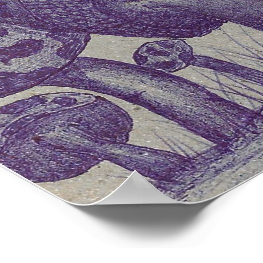 Happy Mushroom Prints Poster (Ecke)