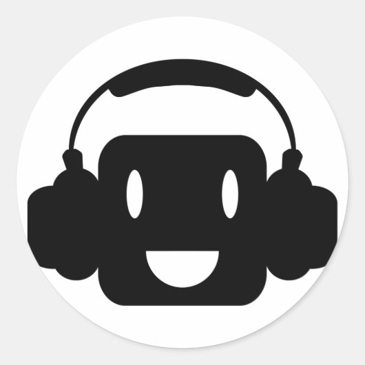 Happy_Music Runder Aufkleber (Vorderseite)