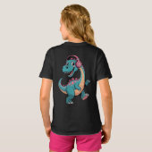 “Happy Musical Dinosaur Cartoon T-Shirt – Kids Fun (Schwarz voll)