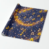 Happy musical Moon Galaxy custom wrapping paper Geschenkpapier (Ungerollt)