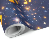 Happy musical Moon Galaxy custom wrapping paper Geschenkpapier (Rolleneckpunkt)