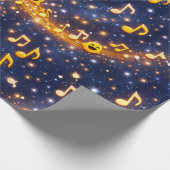 Happy musical Moon Galaxy custom wrapping paper Geschenkpapier (Ecke)
