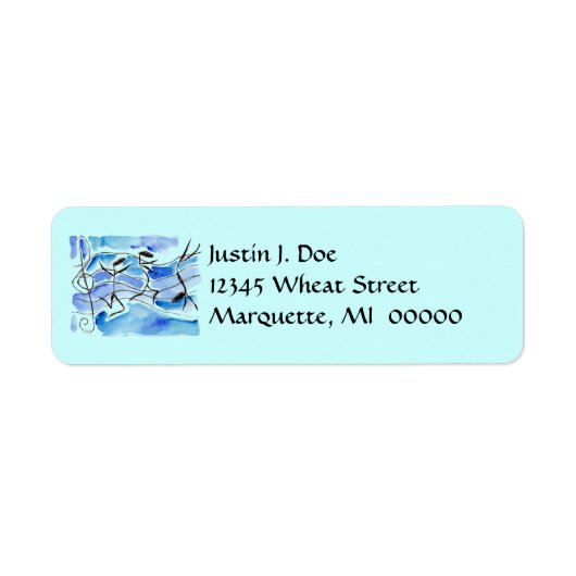 Happy Musical Notes Drehend Music Address Labels (Vorne)