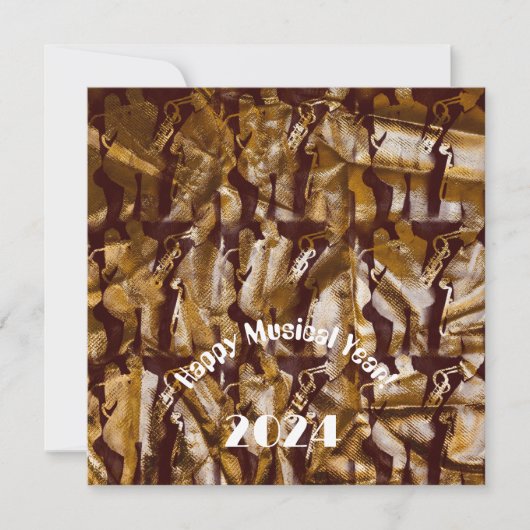 Happy Musical Year 2024 - Jazzmen Muster Einladung (Vorderseite)