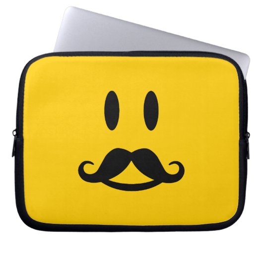 Happy Mustache angepasster Laptop-Ärmel Laptopschutzhülle (Vorderseite)