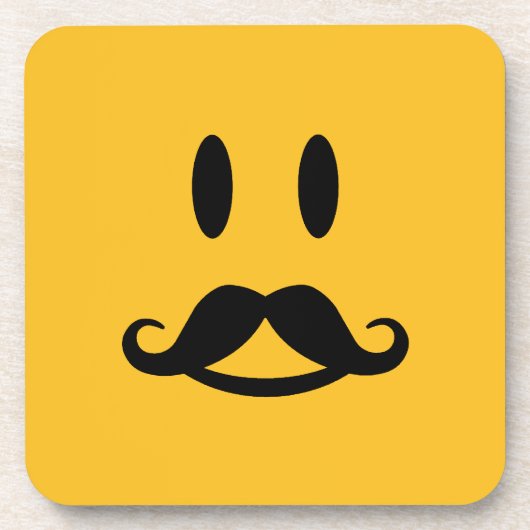 Happy Mustache benutzerdefinierte Untersetzer (Vorderseite)