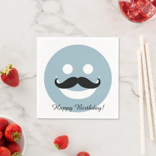 Happy Mustache Face Serviette (Beispiel)