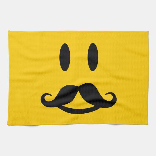 Happy Mustache Küchentuch (Horizontal)