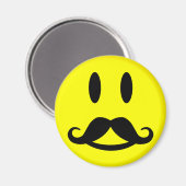 Happy Mustache Magnet (Vorderseite/Rückseite)