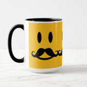 Happy Mustache Smiley benutzerdefinierte Tasse (Links)