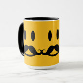 Happy Mustache Smiley benutzerdefinierte Tasse (Vorderseite Links)