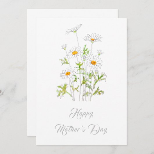 Happy Mütter-Blume Einladung (Vorne/Hinten)