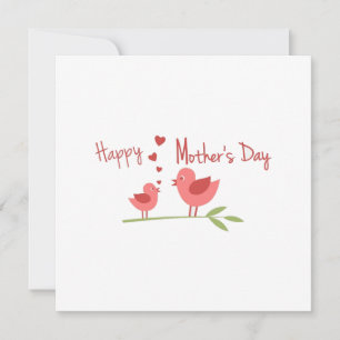 Happy Mütter Day Baby Bird Tweete Liebe zur Mama Feiertagskarte