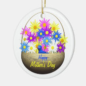 Happy Mütter Day Basket of Daisies and Blue Bird Keramikornament (Links)