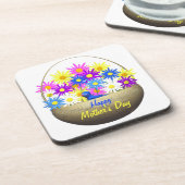 Happy Mütter Day Basket of Daisies and Blue Bird Untersetzer (Linke Seite)