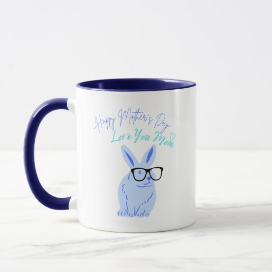 Happy Mütter Day Blue Bunny Tasse (Links)