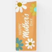 Happy Mütter Day Boho Retro Daisies Floral Banner (Vertikal)