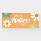 Happy Mütter Day Boho Retro Daisies Floral Banner (Horizontal)
