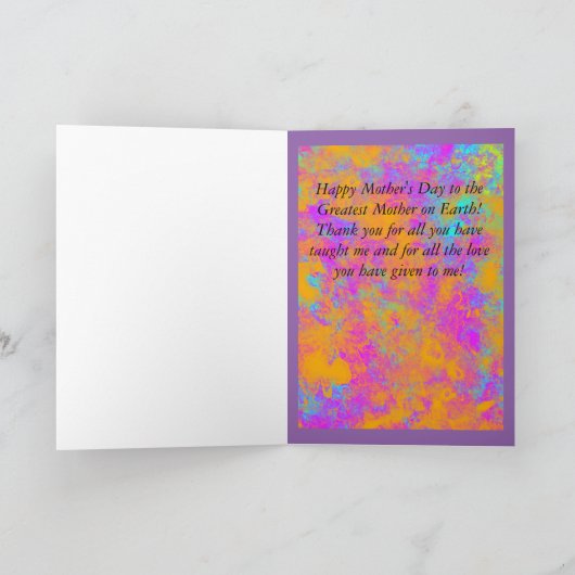 Happy Mütter Day Butterfly Grußkarte Karte (Innenseite)