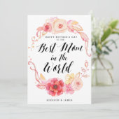 Happy Mütter Day Cards zur besten Mama der Welt Karte (Stehend Vorderseite)