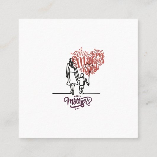 Happy Mutter-Day Design für Mütter Quadratische Visitenkarte (Rückseite)