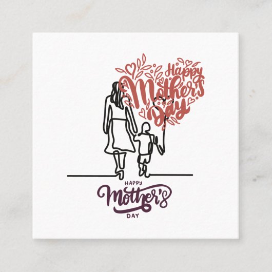 Happy Mutter-Day Design für Mütter Quadratische Visitenkarte (Vorderseite)