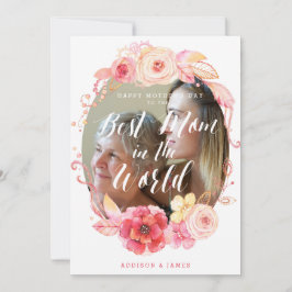 Happy Mütter Day Floral Card mit Foto Karte