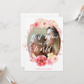 Happy Mütter Day Floral Card mit Foto Karte (Vorderseite/Rückseite Beispiel)