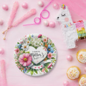 Happy Mütter Day Floral Herzen Pappteller (Party)