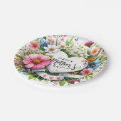 Happy Mütter Day Floral Herzen Pappteller (Schrägansicht)