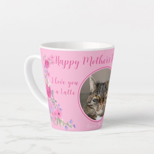 Happy Mütter Day Funny from Cat Milchtasse (Linke Ecke)
