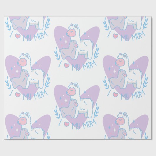 Happy Mütter-Day-Lama Geschenkpapier (Flach)