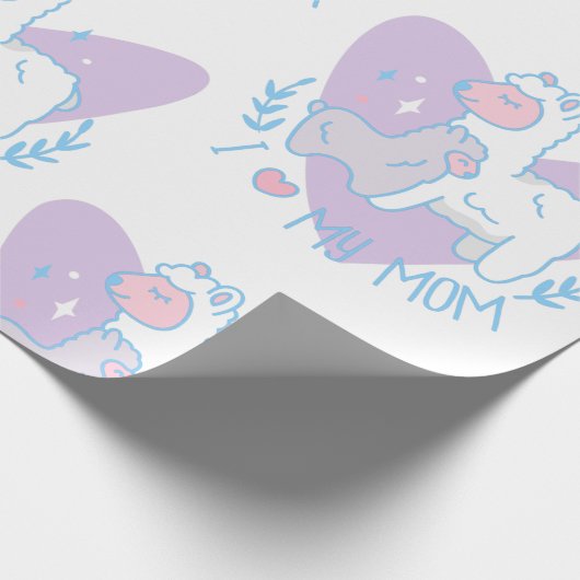 Happy Mütter-Day-Lama Geschenkpapier (Ecke)