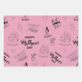 Happy Mütter Day Line Art Collage 2025 Geschenkpapier Set (Vorderseite 2)