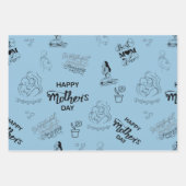 Happy Mütter Day Line Art Collage 2025 Geschenkpapier Set (Vorderseite)